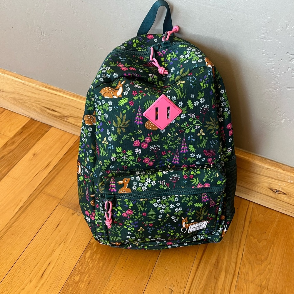Herschel Supply Co. Kids Backpack in Green with Pink and White Floral